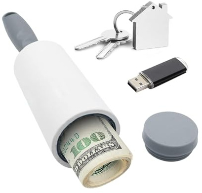 Poludatly Rodillo de pelusa seguro para desvío, rodillo de pelusa para ocultar dinero, rodillo de pelusa con contenedor secreto, rodillo de pelusa oculto para almacenamiento de dinero, almacenamiento