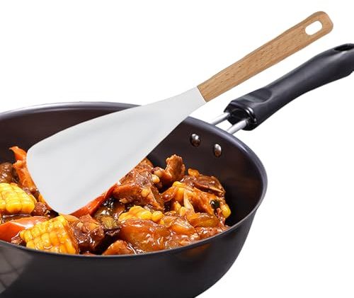 Cucchiaio da cucina in silicone | Cazzuola da cucina in silicone durevole per non pentole, ideale per zuppe, miscelare, servire, arrostire, preparare cibo, utensili da cucina, senza BPA