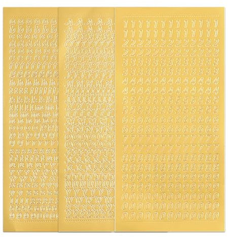 WOLMIK Set di lettere maiuscole e minuscole con numeri per scrivere superfici lisce come candele per battesimo comunione o matrimonio – oro