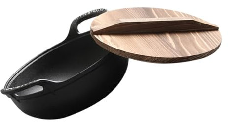 TOYANDONA Poêle Fonte Casserole Domestique Camping Marmite avec Poignées Latérales Fond Épais