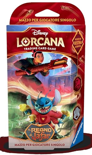 Ravensburger - Disney Lorcana Single Starter Deck, Rubí y Acero Mulan & Stitch, Set 8, versión Italiana