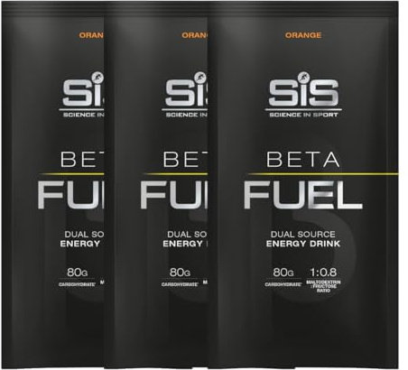 SIS Beta Fuel 80 Dual Source Energy Drink Powder - 80g Carbs Per Serving - Pack of 3 Sachets (Pack of 3 Sachets, Orange)