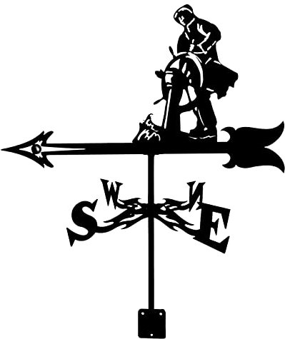CLRAWSHB Girouette, girouette de Toit en alpaga pour Bateau-Phare, en Acier Inoxydable, Outils de Mesure, avec revêtement antirouille pour l'extérieur