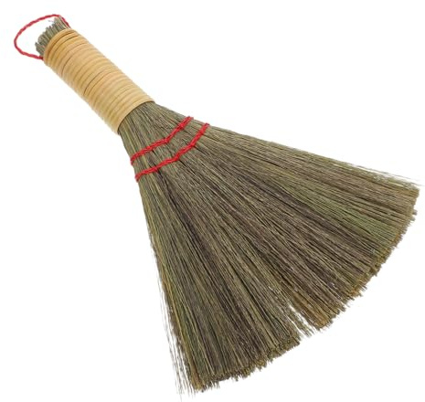 UKCOCO Petit Balai Fouet en Paille De Maïs Durable pour Nettoyage Bureau Et Maison Balayette À Main Compacte pour Tables Canapés Sols Léger Et Résistant