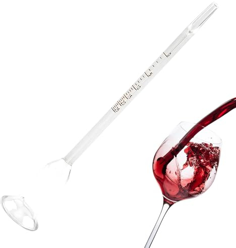 Vinometer aus Glas Professioneller Alkoholmesser 0 bis 25 für Wein, Likör & Selbstgebranntes Präzises Messgerät für Hobbybrauer & Winzer (Präzisionsarbeit)