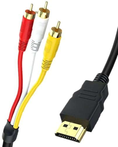 Premium komposit AV-kabel guld kontakt HDTV till 3RCA ljudvideokabel