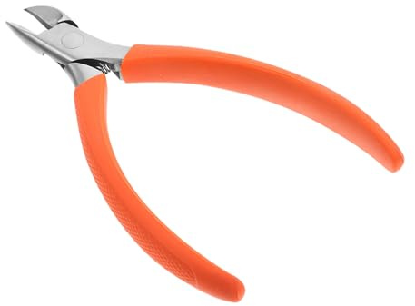 Alicates para Cutículas de Acero Inoxidable, Mango Naranja Antideslizante | Eliminar Células Muertas, Herramienta de Cuidado de Uñas, Corte Preciso y Cómodo