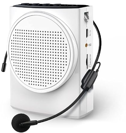 BINGNU Sprachverstärker, S628 Megaphon Tragbarer Sprachverstärker Mini-Lautsprecher Booster-Lautsprecher for Unterrichtstouren(White)