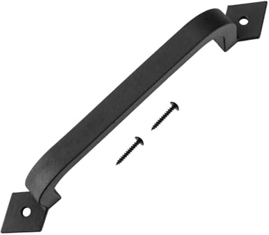 LONTAN Scheunentor Griff Schwarz 203mm Lochabstand für Schiebetür, Schmiedeeisen Möbel Griff für Balkontür und Gartentor