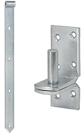 HAUS & DACH Ladenband Set, blau verzinkt inkl. Kloben, Ladenbandlänge: 500 mm, Durchmesser Kloben: 10 mm Weit