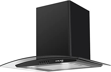 Gasland Chef GR60BP Hotte Aspirante 60cm, Extracteur Hotte de Cuisine 500m³/h, Hotte Aspirante de Cuisine Murale, Verre Noir, 3 Vitesses, avec Filtre à Graisse en Aluminium à 5 Couches
