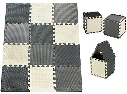 Moby-System Pusselmatta för spädbarn, 120 cm x 90 cm x 1,2 cm, lekmatta, luktfri, matta, stor, pusselmatta för pojkar och flickor, lekmatta giftfri och luktfri krypmatta