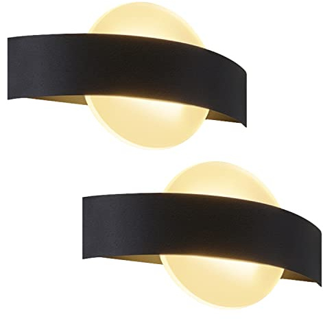 ZMH 2ER LED Wandleuchte Innen Wandlampe Flur Warmweiß Modern Design | Treppenhaus Nachtlampe Bettlampe aus Acryl 6W 3000K Energiesparen Wandbeleuchtung Wohnzimmer Schlafzimmer Kinderzimmer