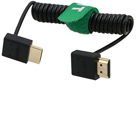 HangTon HDMI 4K 8K 60p UHD Aufgespult Kabel für ATOMOS Shinobi Portkeys BM5 FEELWORLD Blackmagic Video Assist 4K Monitor Sony FX9 Canon EVA-1 Kamera Typ A HDMI 2.1