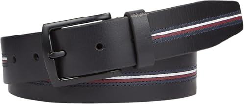 Tommy Hilfiger Herren Gürtel Denton Ledergürtel, Blau (Space Blue), 105 cm