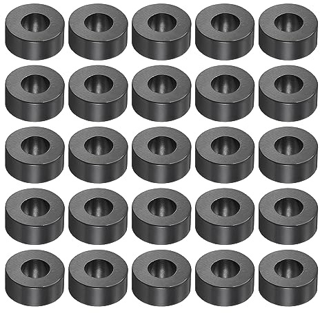 YOKIVE 300pz Nero Rotondo Distanziale, Non Filettato Rondelle con Alto Isolamento Effetto, Mantieni Altezza Coerente, Ottimo per M3 Viti (ABS, 3.2mmx7mmx3mm)