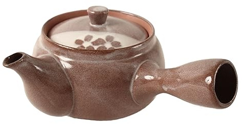 Mino ware - Teiera in ceramica giapponese Kyusu con fiori di prugna color ruggine e infusore, prodotta in Giappone (importazione dal Giappone) SYK004 (marrone rosset)