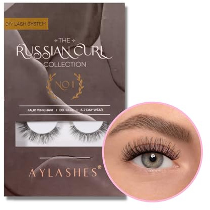 AYLASHES - DIY Wimpernextensions Maxi Box NO. 1 | 5 Paar Wimpern | bis zu 7 Tage Halt | Wimpern DIY Set für zu Hause | künstliche Wimpern | Klebewimpern | lash extension set