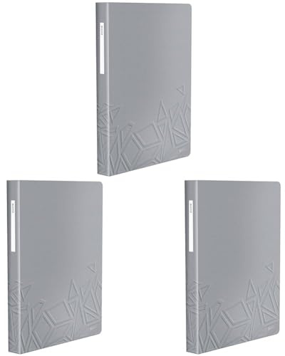 Leitz Urban Chic Sichtbuch in A4 Format, 80 Klarsichthüllen für 160 Blatt, Grau, 46520088 (Packung mit 3)
