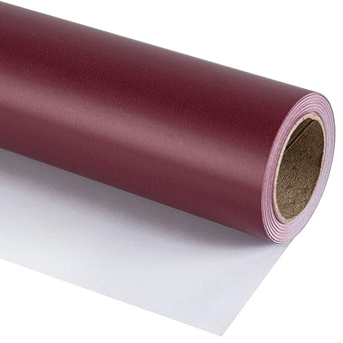 RUSPEPA Carta Da Regalo Rosso Vino Tinta Unita Per Natale, Matrimonio, Compleanno, Doccia, Congratulazioni E Vacanze - 44,5 Cm X 10 M