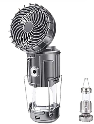 Luz solar 2 en 1 para aventuras al aire libre y ventilador portátil, linterna solar de camping con ventilador, iluminación plegable, luz fuerte, recargable, linternas LED recargables por USB para