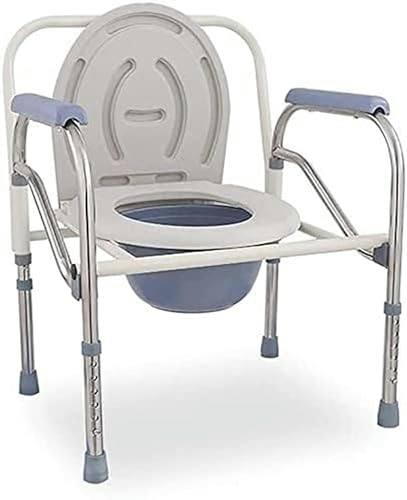 GZYHDC Sedia da Toilette, Sedia da Toilette Alzata per Sedile WC con Maniglie - Sedia da Toilette Pieghevole per Comodino, Sedile WC rialzato con braccioli Imbottiti per portatori di ha