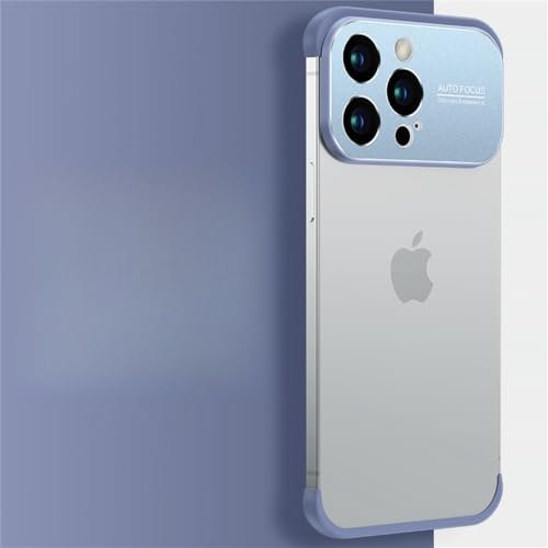 VIPAVA Étui de Protection d'angle de Protecteur d'objectif de Grande fenêtre pour iPhone 14 13 Pro Max Couverture de téléphone en métal givré Antichoc pour iPhone 13 14 Pro, Bleu, pour iPhone 11