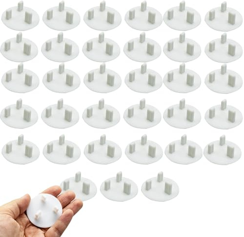 33 Pack UK Plug Socket Covers,Safety Plug Covers,Plug Socket Safe,White Baby Home Safety Outlet Covers Child Proof Plug Socket Protectors Guards Caps to Prevent Electric Shock