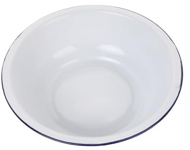 Angoily Emailleschüssel 30cm Weiß Großes Fassungsvermögen Multifunktional Für Küche Und Haushalt Zum Waschen Von Obst Und Gemüse