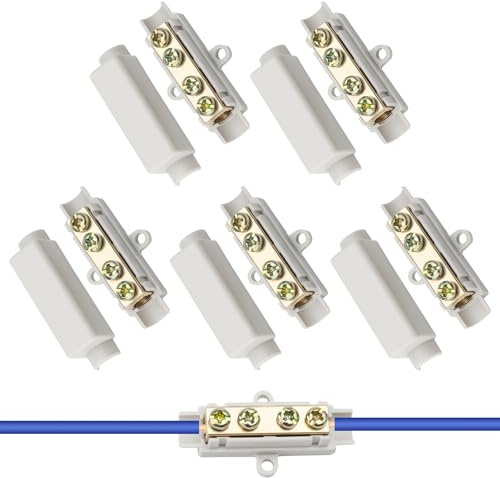 UOCAI 5 Pièces Bornier Electrique Répartiteur Principal Haute Puissance Bloc de Jonction1000 V, 100 A, pour Fil de 2,5 à 16 mm² pour Plafonniers, Interrupteurs