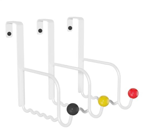Türhaken – Türaufhänger-Haken, bunt, rund, Eisen, Handtuchhalter, Kleiderhaken, Aufbewahrungsregale hinter kreativen Hut- und Schal-Aufhängern, tragbar für Hüte, Mäntel und Taschen, 3 Stück