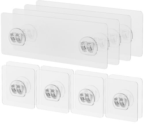 Uniclife 12 Piezas Ganchos Adhesivos para Ducha de Repuesto, Ganchos Adhesivos Resistentes para Estantes de Baño, Alacenas de Cocina y Cestas