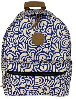 Senya EASYOU Sac à Dos 20 L – Ordinateur  15″ – Dos 3D Rembourré – Tissu Recyclé GRS – Poches & Passant Valise (Bleu et blanc, Moyen)