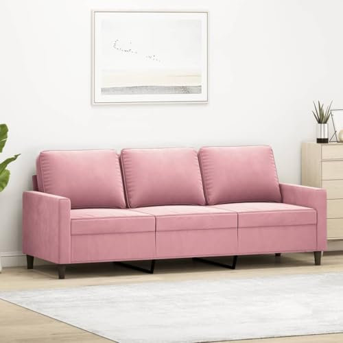 MOBCANT 3-Sitzer-Sofa Rosa 180 cm Samt Schlafsofa Couchgarnitur Polstergarnitur Schlafcouch für Büro Wohnung Wohnzimmer Schlafzimmer
