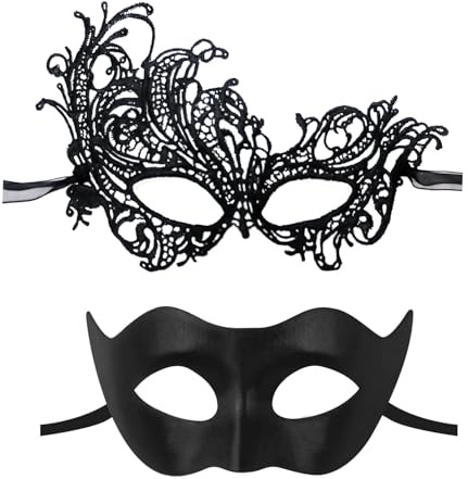 2 stycken Venetianska Parmasker, Venetiansk Mask Kvinna, Spetsmasker, Karneval Mascara, Halloween Ansiktsmask, För Halloween, Karneval, Cosplay, Maskerad