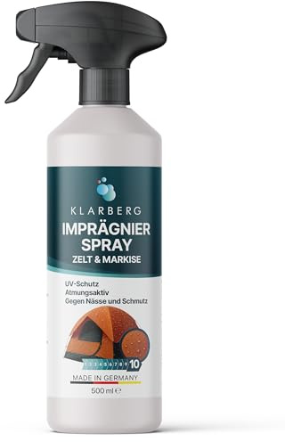 KLARBERG Gazebo & Tent Waterproofing - Waterproofing Spray Tent, Awnings and Gazebo - Breathable Surface and Seam Seal for Tents - Outdoor Waterproofing Spray - Biodegradable (500 ml)