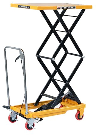 Scherenhubwagen Handbetrieben, Manueller Hubwagen, Scherenhebebühne, Scherenhubwagen Mit 4 Rädern, Scherenhubwagen, Werkstatt, Lager, Produktion,350kg