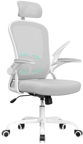 Farini Höhenverstellbar BürostuhlSchreibtischstuhl Bequem Ergonomischer Stuhl mit Kopfstütze, Home Office Computer Stühle Chefsessel mit Armlehne, 150 Kg PC Stuhl mit Rollen