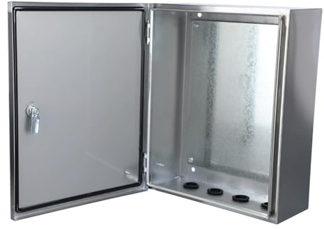 Elektrokasten aus Edelstahl 201, Verteilerkasten Wasserdicht (IP65) für den Innen- und Außenbereich, Robuste Anschlussdose mit Montageplatte(40x30x18cm)