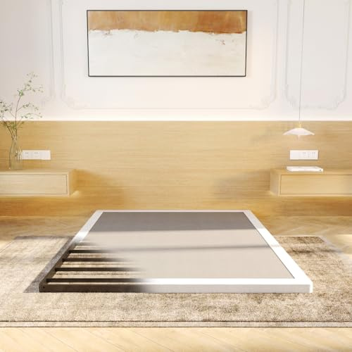 LUMUNANCE 2 Inch Full Box Spring Low Profile, Heavy Duty Metal Box Spring Bed Base, Mattress Foundation with Fabric Cover, Easy Assembly