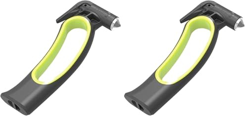 Marteau de Secours Brise vitre et Coupe Ceinture, resqhammer Neon (Lot de 2)