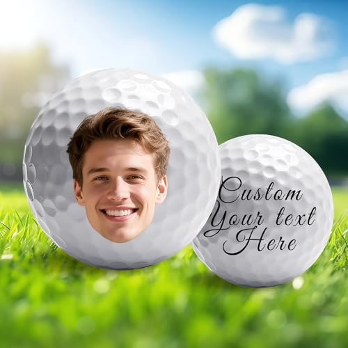 HCLRIU Personalisiert Golfbälle mit Foto, Personalisierte Golfbälle mit Foto/Text/Logo, Individuelle Golfball Souvenirs, Geschenke für Männer, Golfer, Papa, Freund, Ehemann, Großvater
