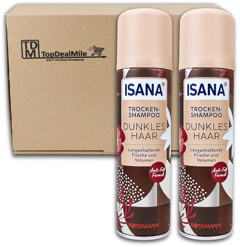 TopDealMile - Confezione per shampoo a secco ISANA per capelli scuri, 2 x 200 ml