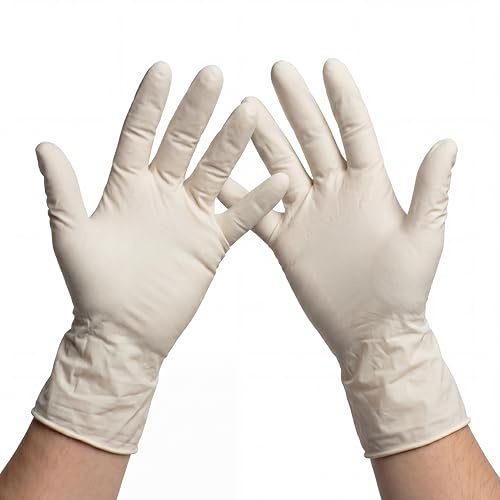 KMINA Guantes de Látex Desechables sin Polvo Talla XL Blancos (100 uds)