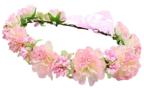 blomsterkrans av konstgjorda blommor, Faux Tyg Flower Crown Pannband for bröllop och fest Multicolor