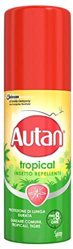 Autan Tropical Insetto Spray Insetto Repellente e Antizanzare Tigre e Comuni, Confezione da 50 ml, Protezione di Lunga Durata