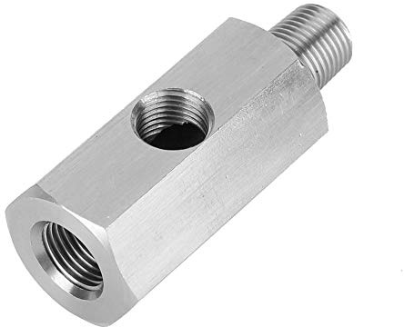 Aramox Öldruck-Adapter M10-NPT Edelstahl | Verteiler, T-Stück, Edelstahl, für Turbolader, Ölleitung