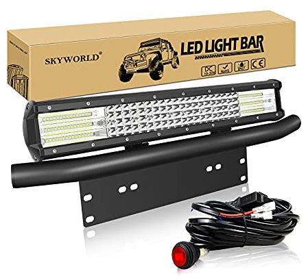 SKYWORLD 50CM 510W Led Light Barre avec Support de Plaque, 12V Câblage Kit