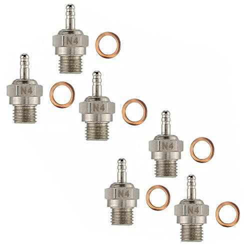 6PCS Super Duty Medium Glow Plug N4 for Traxxas 3232X 1/10 T-Maxx 2.5/3.3