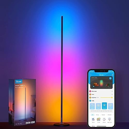 Govee Lampade da Terra LED RGBIC, Piantana Lampada da Terra Funziona con Alexa, Matter, APP, 16 Milioni di Colori Musica Sincronizzazione a Luce Calda per Soggiorno, Camera da Letto, Ufficio